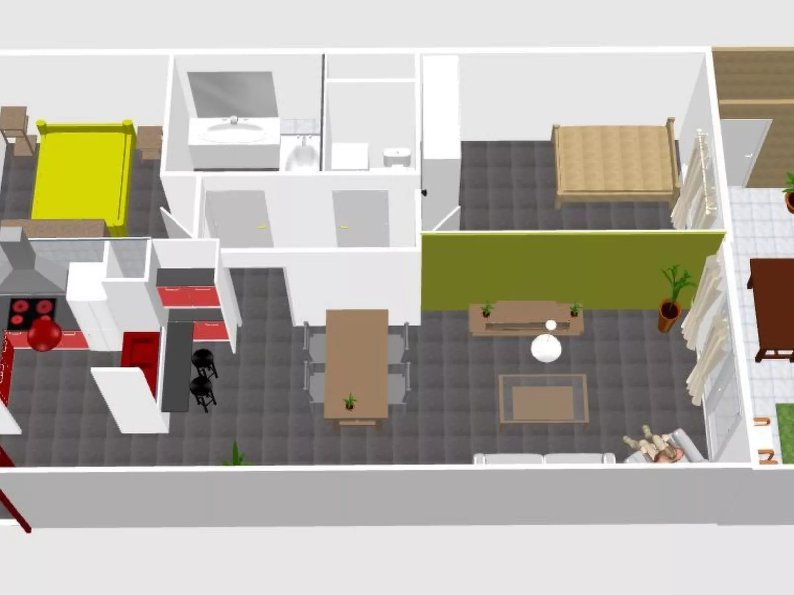 SCHÖNE T3 MIT SÜDTERRASSE-Drinnen