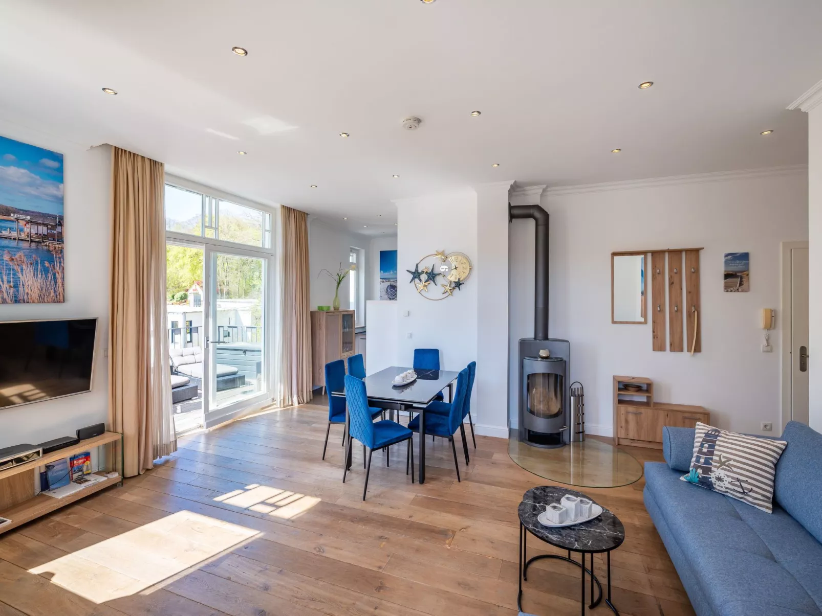 Schilfrohr Meerblick - Drinnen