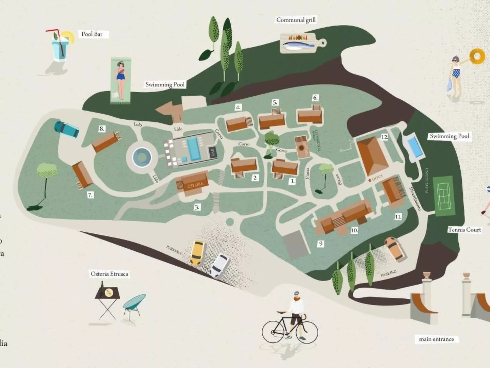 Wohnung "Villa Volterra" mit gemeinschaftlichem Pool-Drinnen