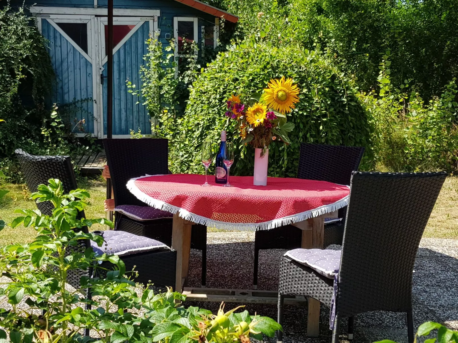 Idyllisches Reetdachhaus mit großem Garten-Outside