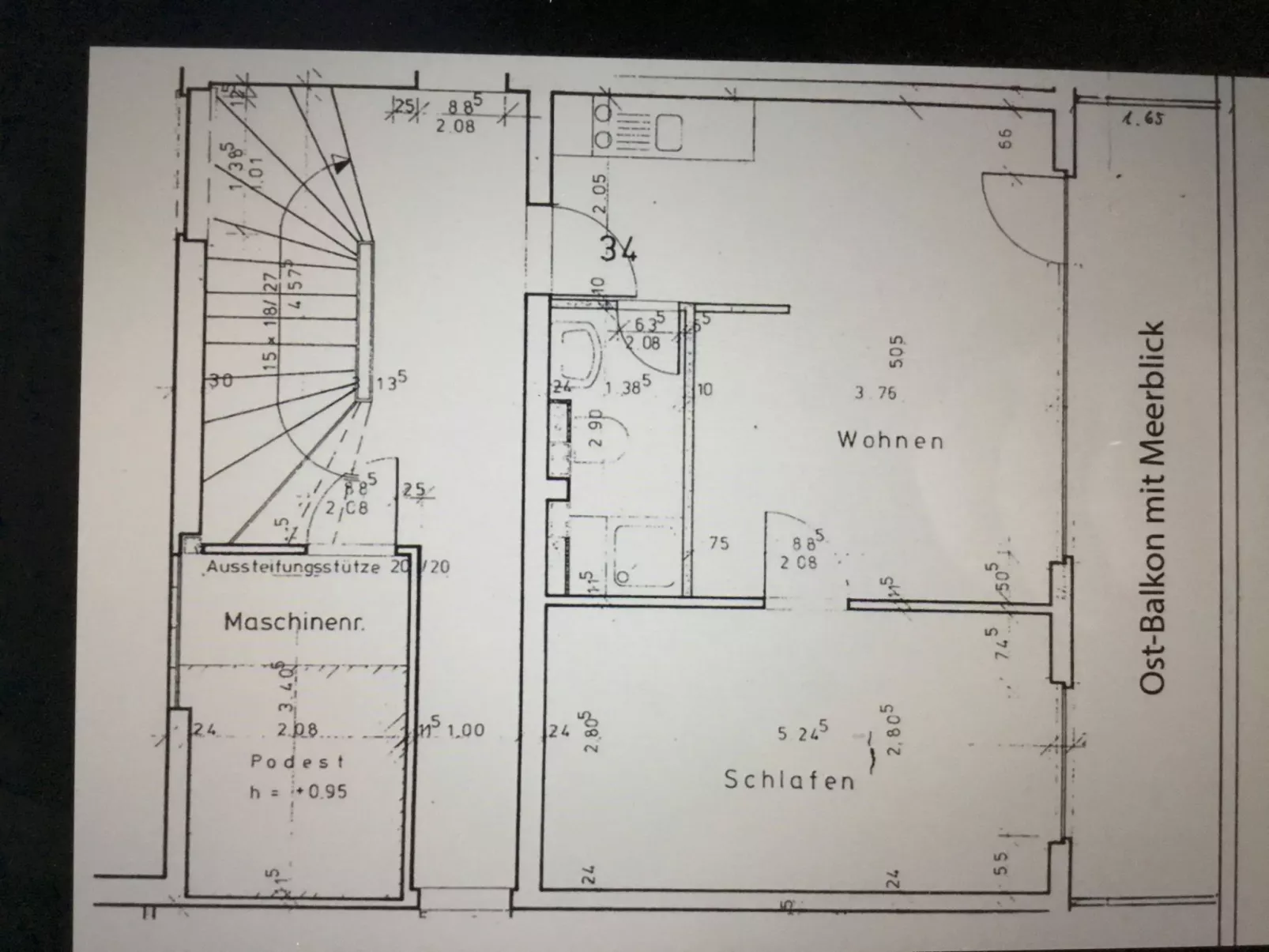 Penthouse mit Meerblick direkt am Strand-Dedans