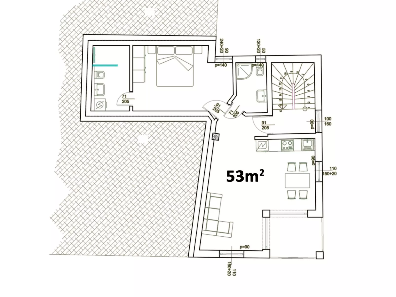 MA Premantura Luxus Apartment Nr. 3 mit Meerblick und Parkplatz für 2+2 Persone-Dedans