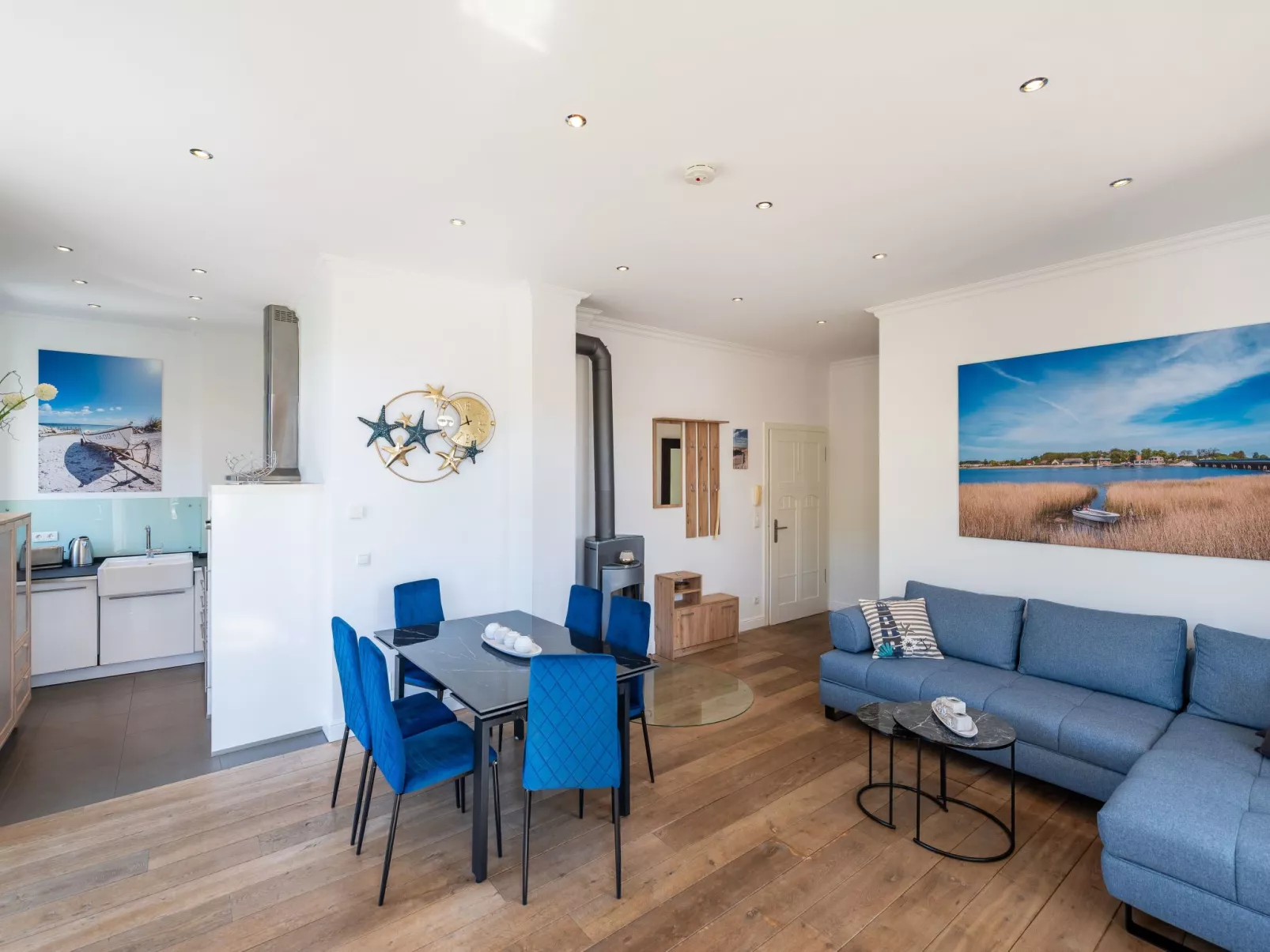 Schilfrohr Meerblick - Drinnen