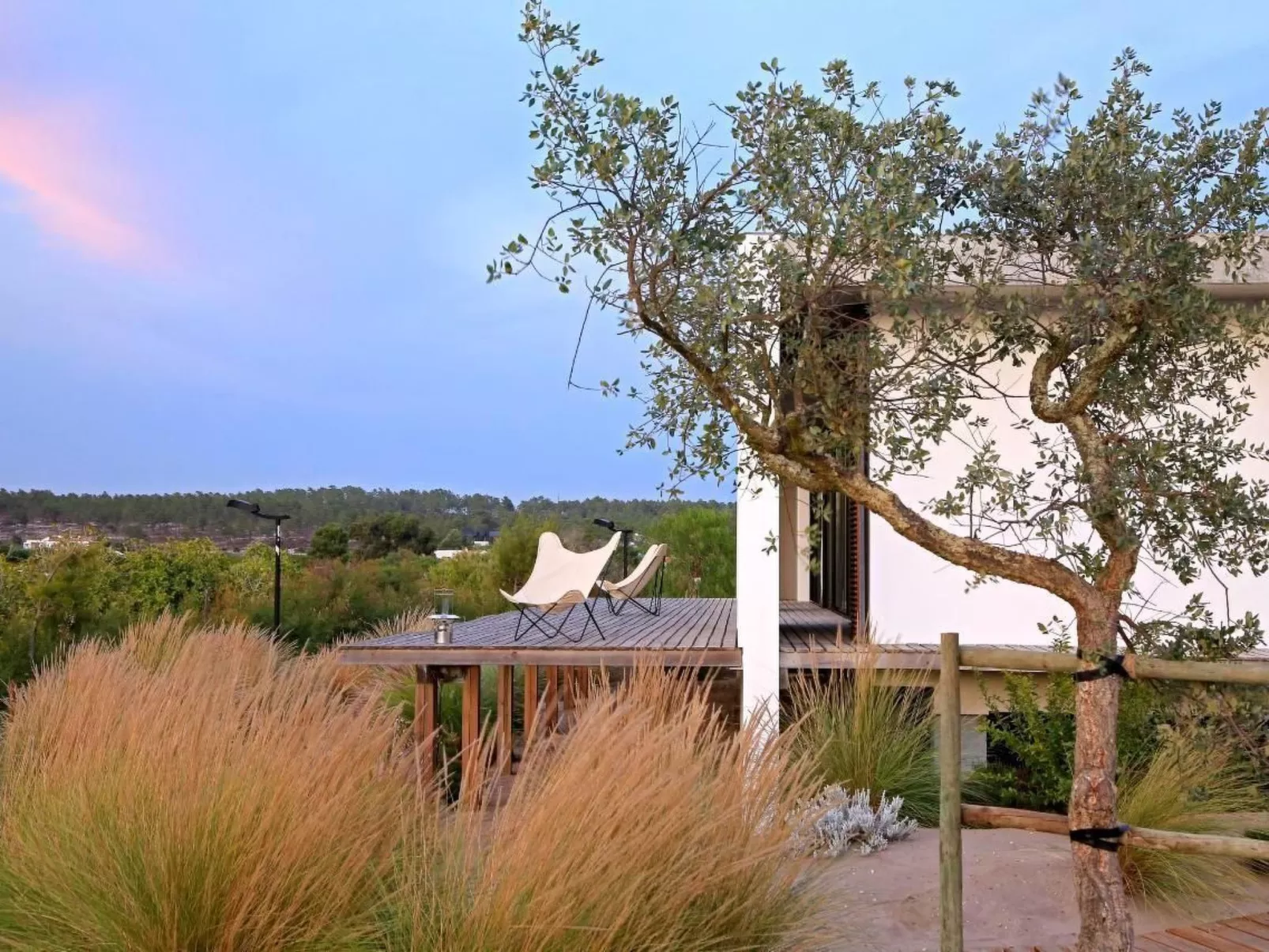 Exklusive Design-Villa in den Dünen, Pool auf dem Dach-Dehors