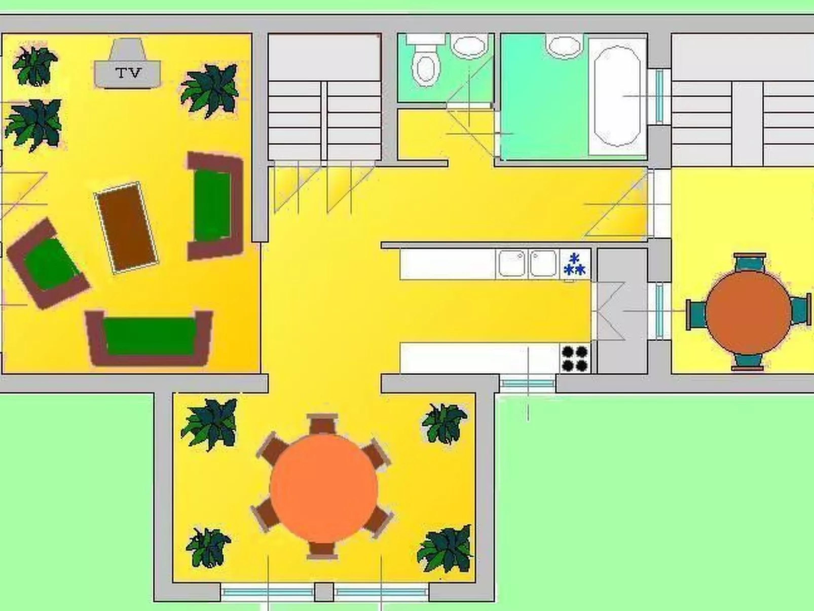 Wohnung mit Terrasse, Grill und Garten-Drinnen