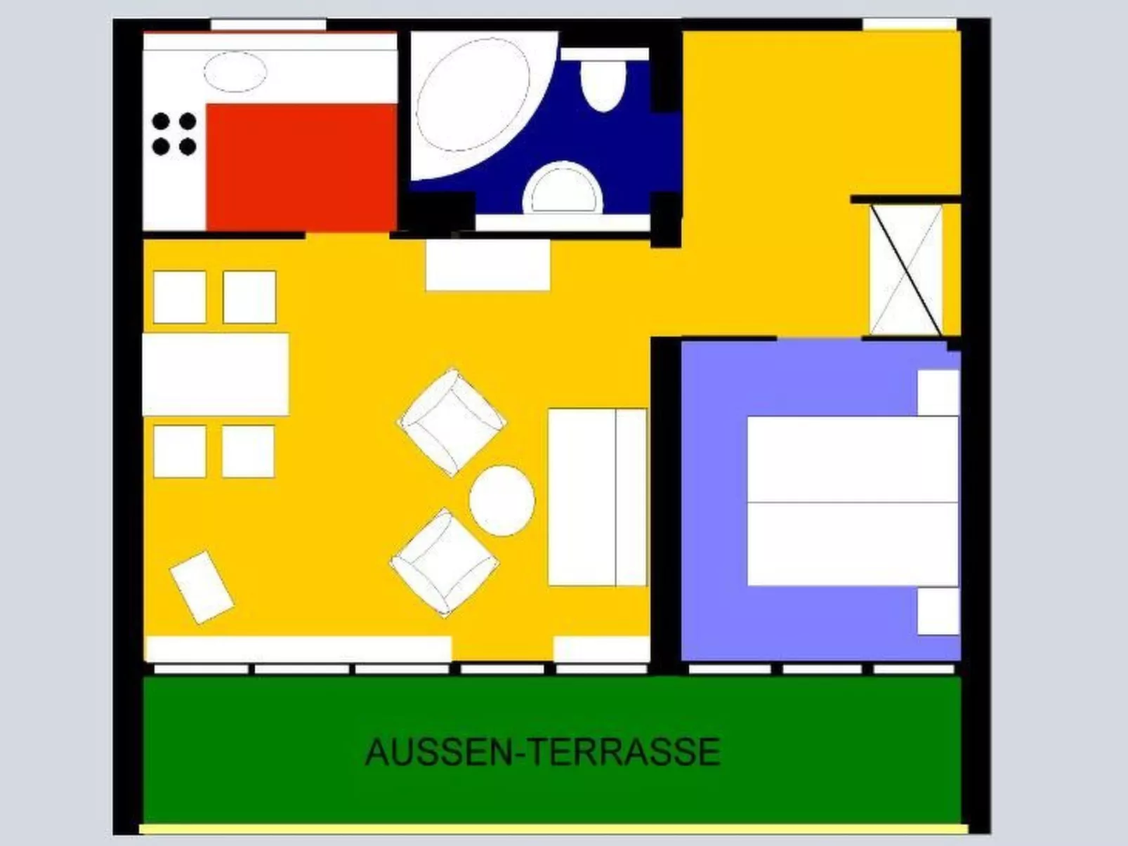 Stylische Ferienwohnung mit Südbalkon in Messenähe-Dedans