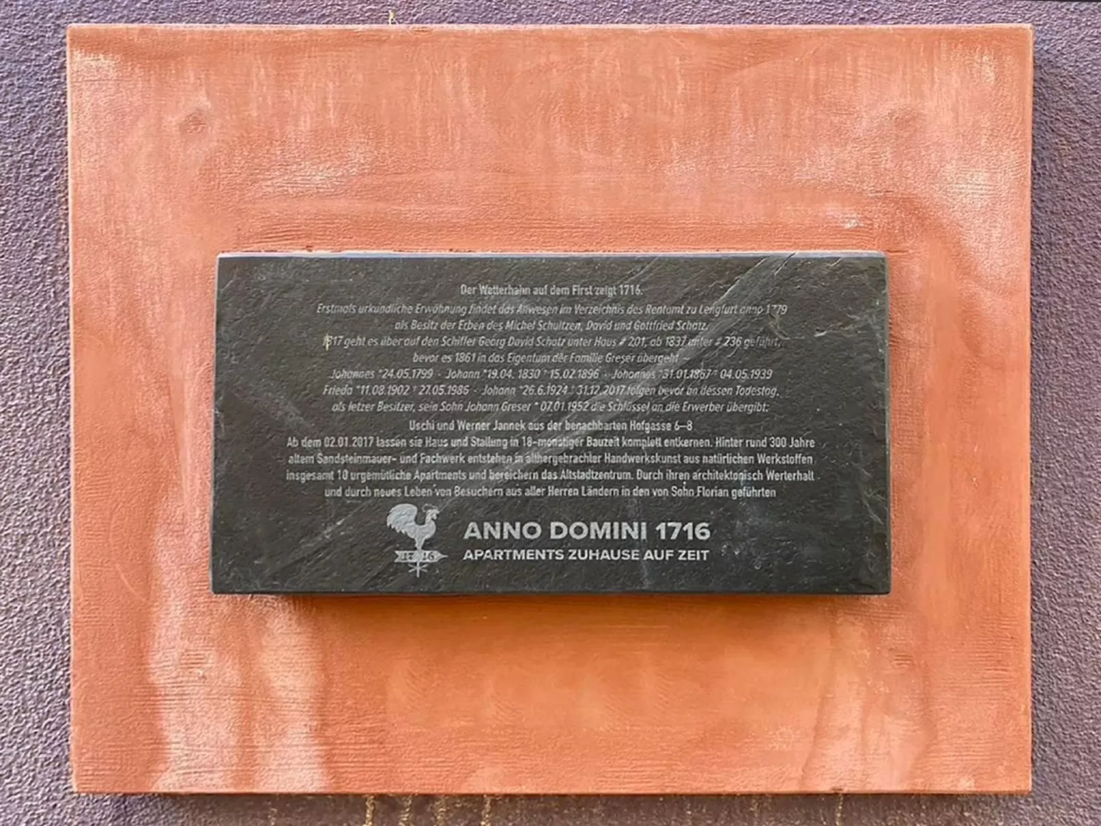 Der Tennenboden im Anno Domini 1716-Outside