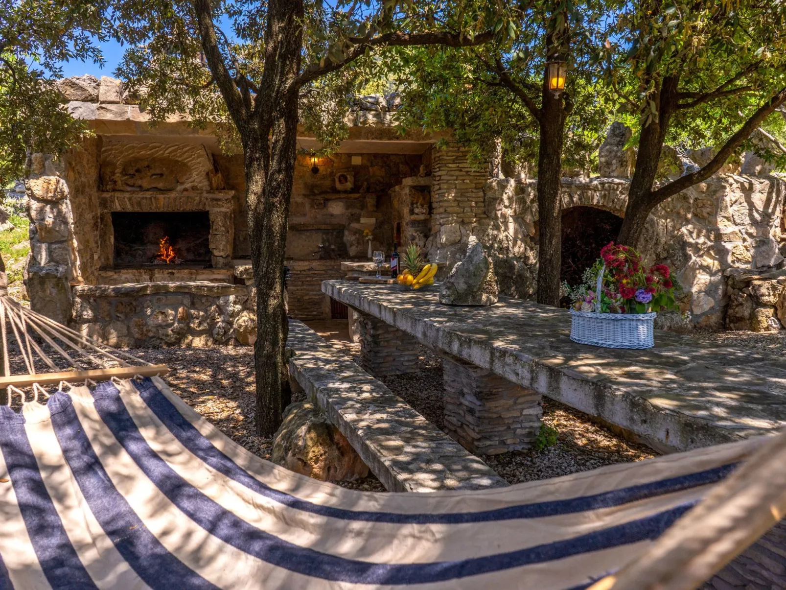 Ranch Visoka in Selca mit Panoramablick aufs Meer-Draußen