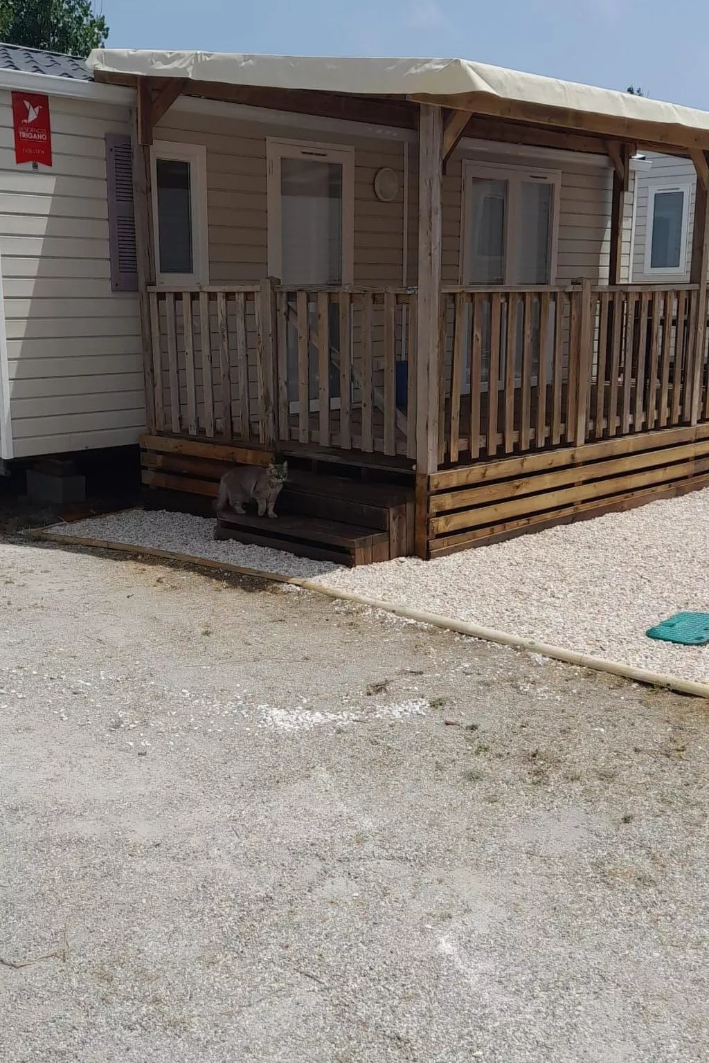 Mobilheim "Les Dunes" mit Blick auf das Wasser-Dehors