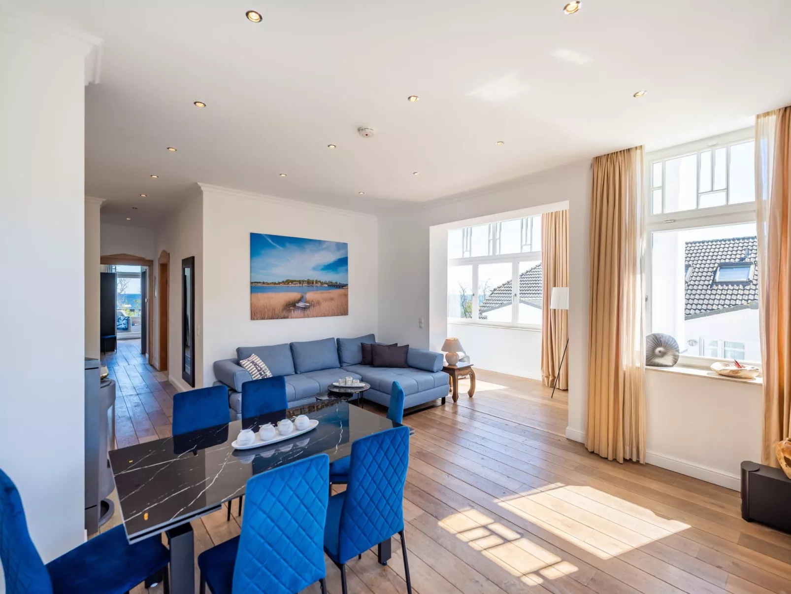 Schilfrohr Meerblick - Drinnen