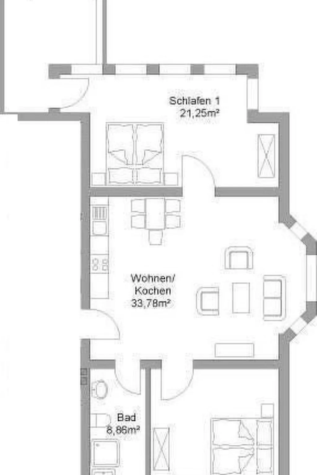 Wohnung in der ersten Etage des Herrenhauses-Drinnen