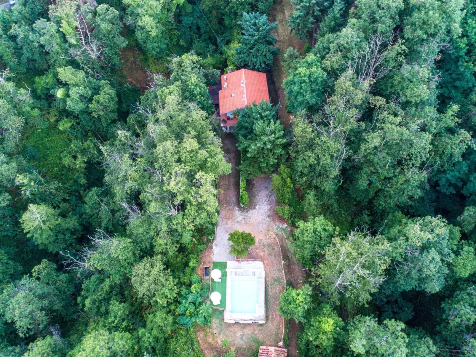 Haus inmitten der Natur mit Schwimmbad-Draußen