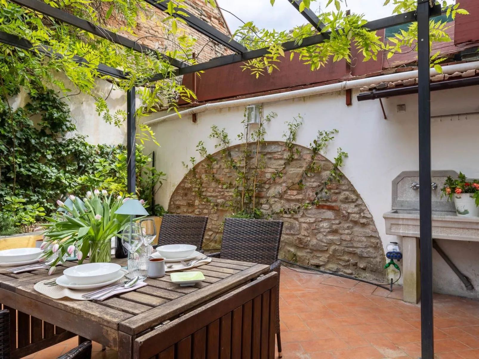 Das Patio-Haus-Draußen