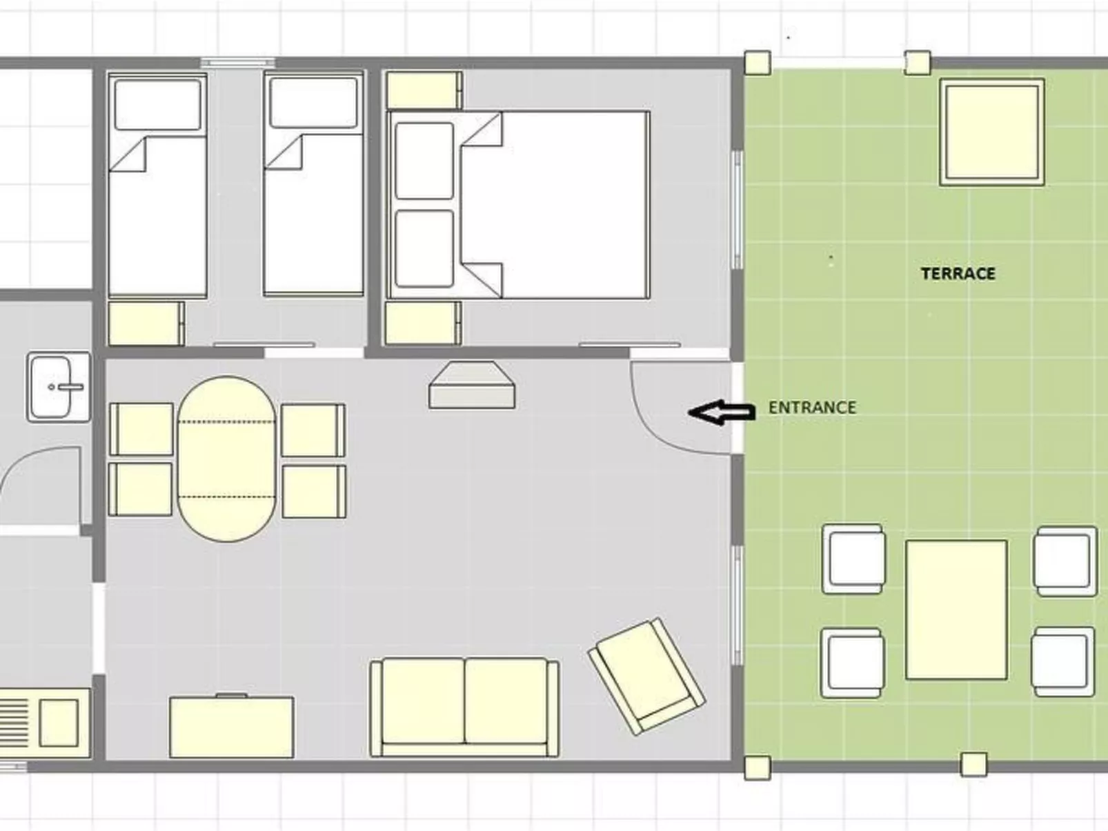 "Mirta" direkt am Strand-Drinnen