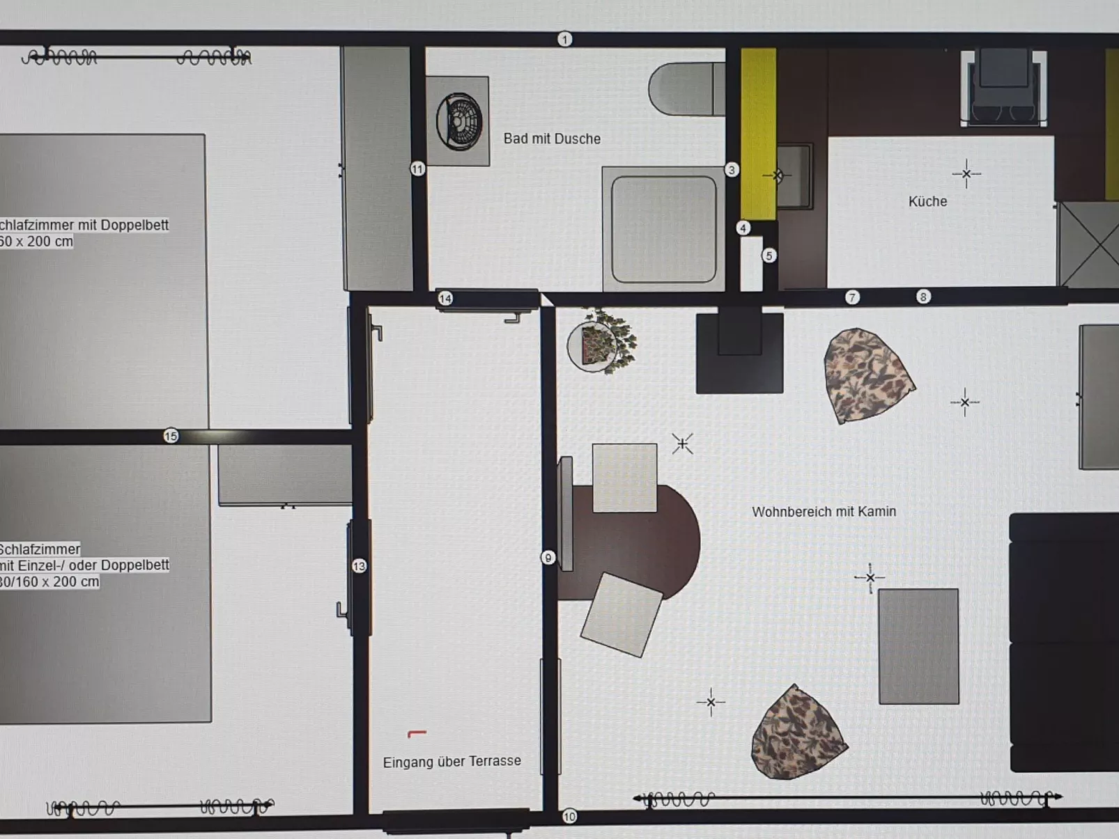 Mit Garten, Grill und Terrasse-Drinnen
