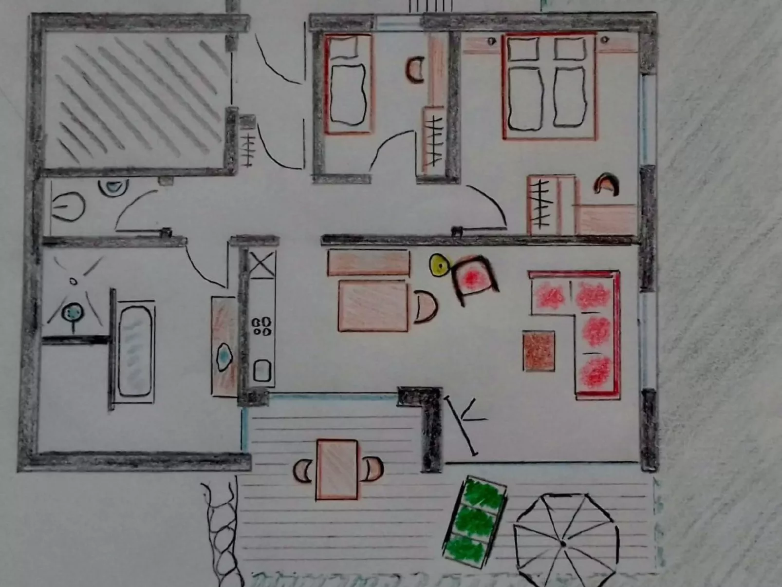 Chalet mit Blick auf das Wasser-Dedans