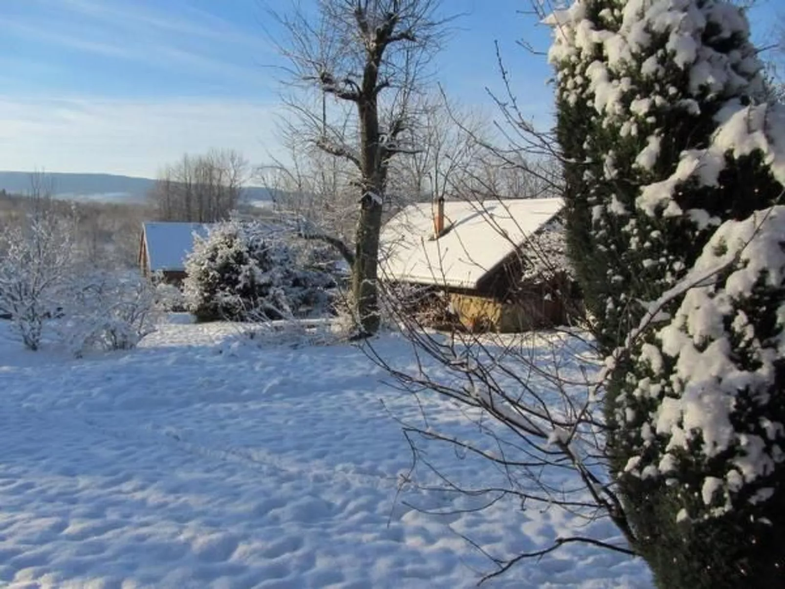Blockhaus in Gajówka mit Kaminofen-Dehors