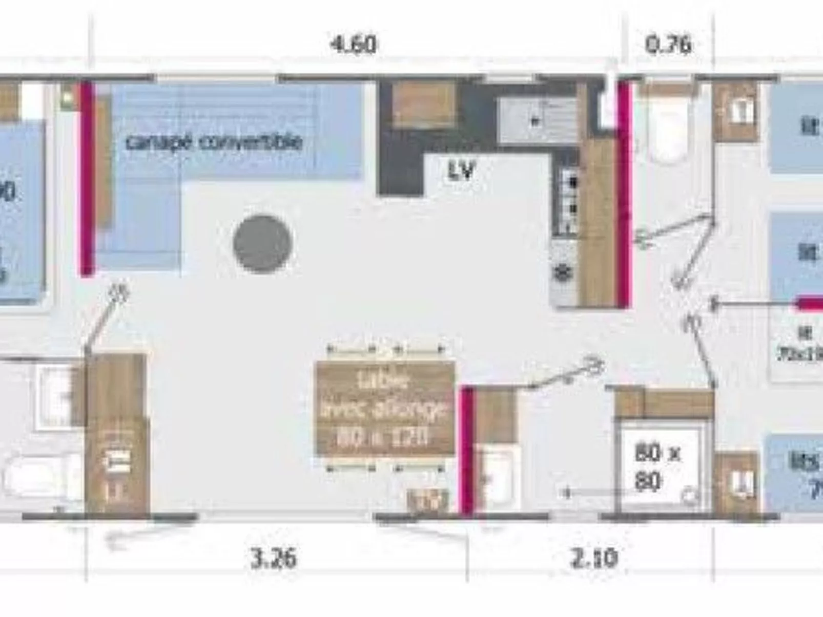 Standing Mobilheim 6 Plätze 2 Bäder-Drinnen