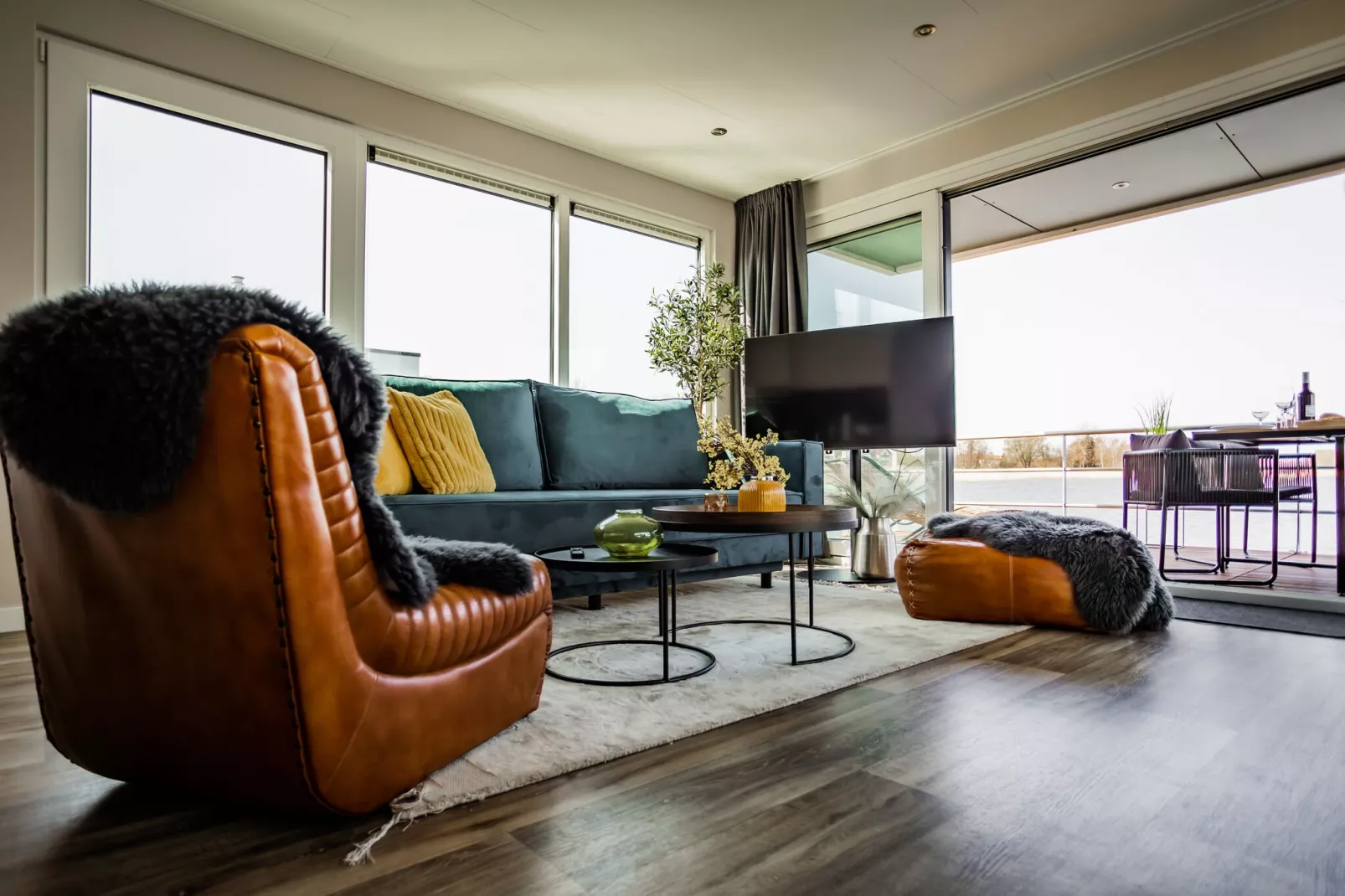 Houseboat Floating House Küstennebel 1 44 m²-Living room