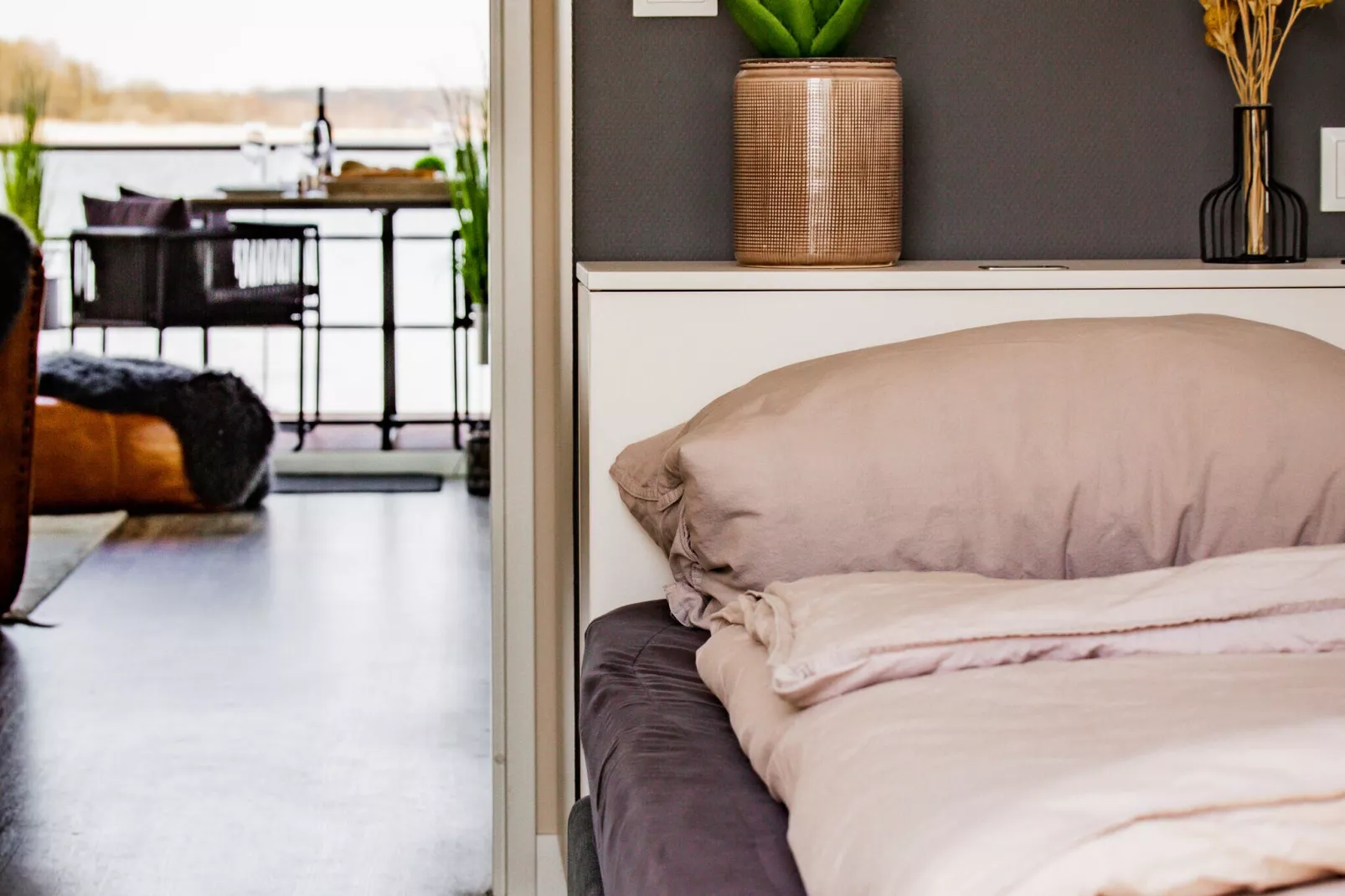 Houseboat Floating House Küstennebel 1 44 m²-Bedroom