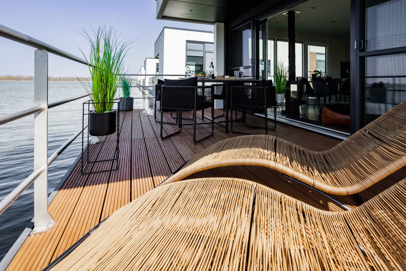 Houseboat Floating House Küstennebel 1 44 m²-Terrace balcony