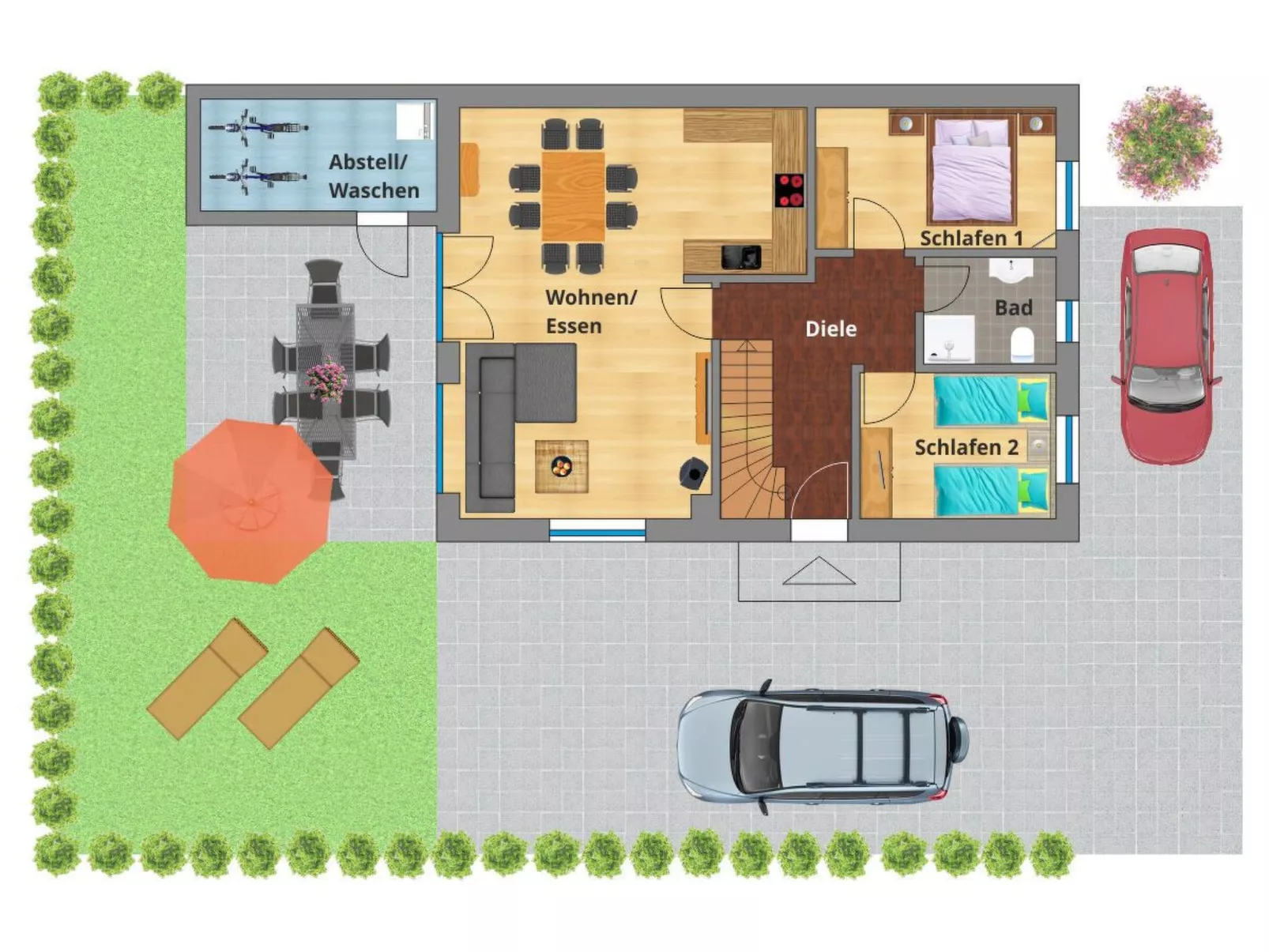 In Burhave mit Großer Terrasse-Inside