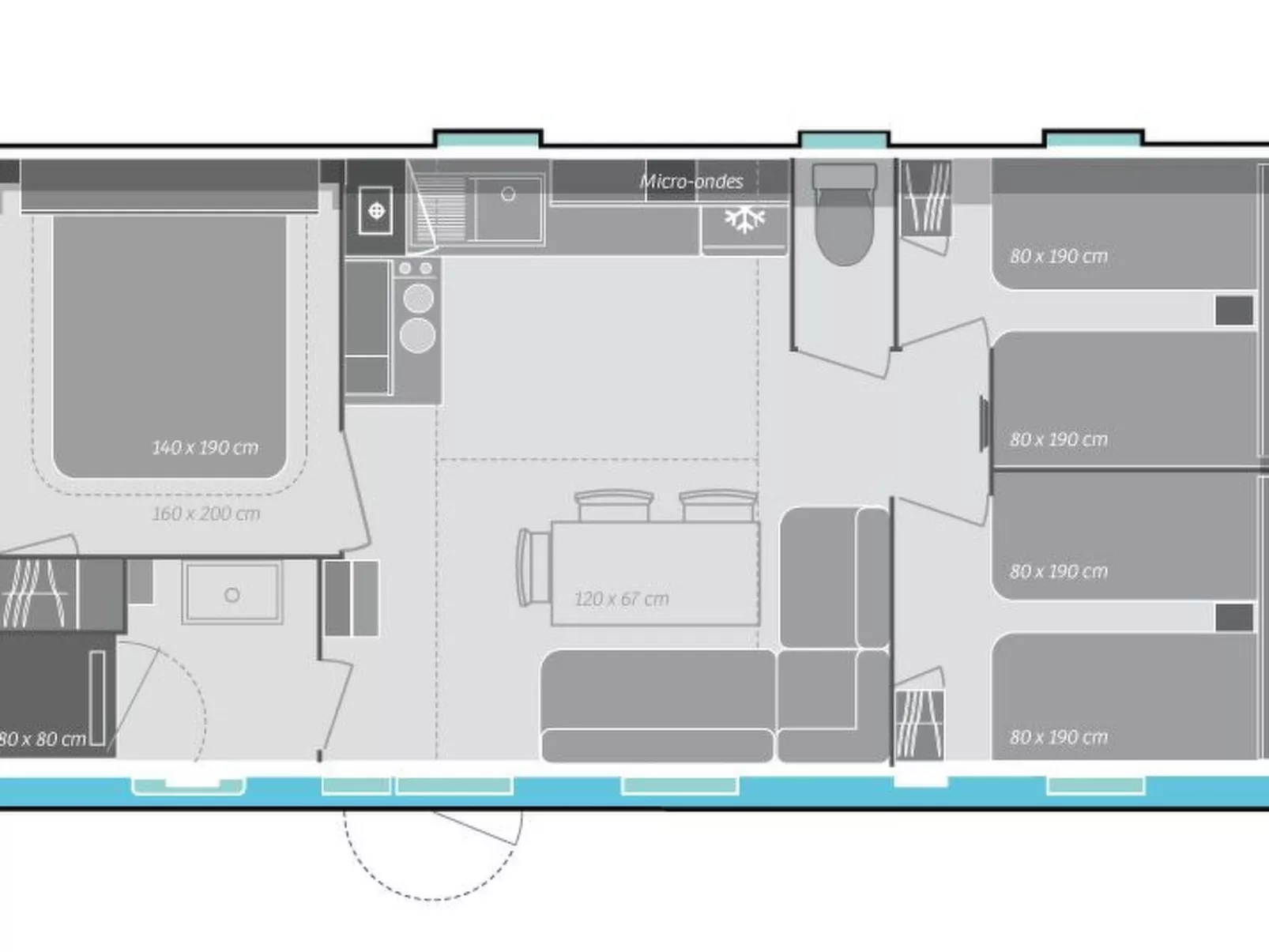 Mobilheim O'Hara 6p camping Scheldeoord Baarland-Dedans