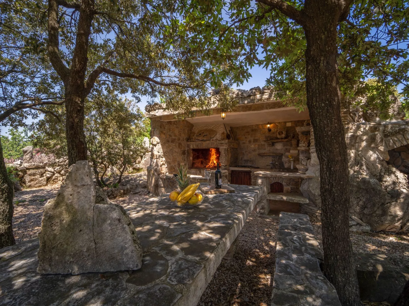Ranch Visoka in Selca mit Panoramablick aufs Meer-Draußen