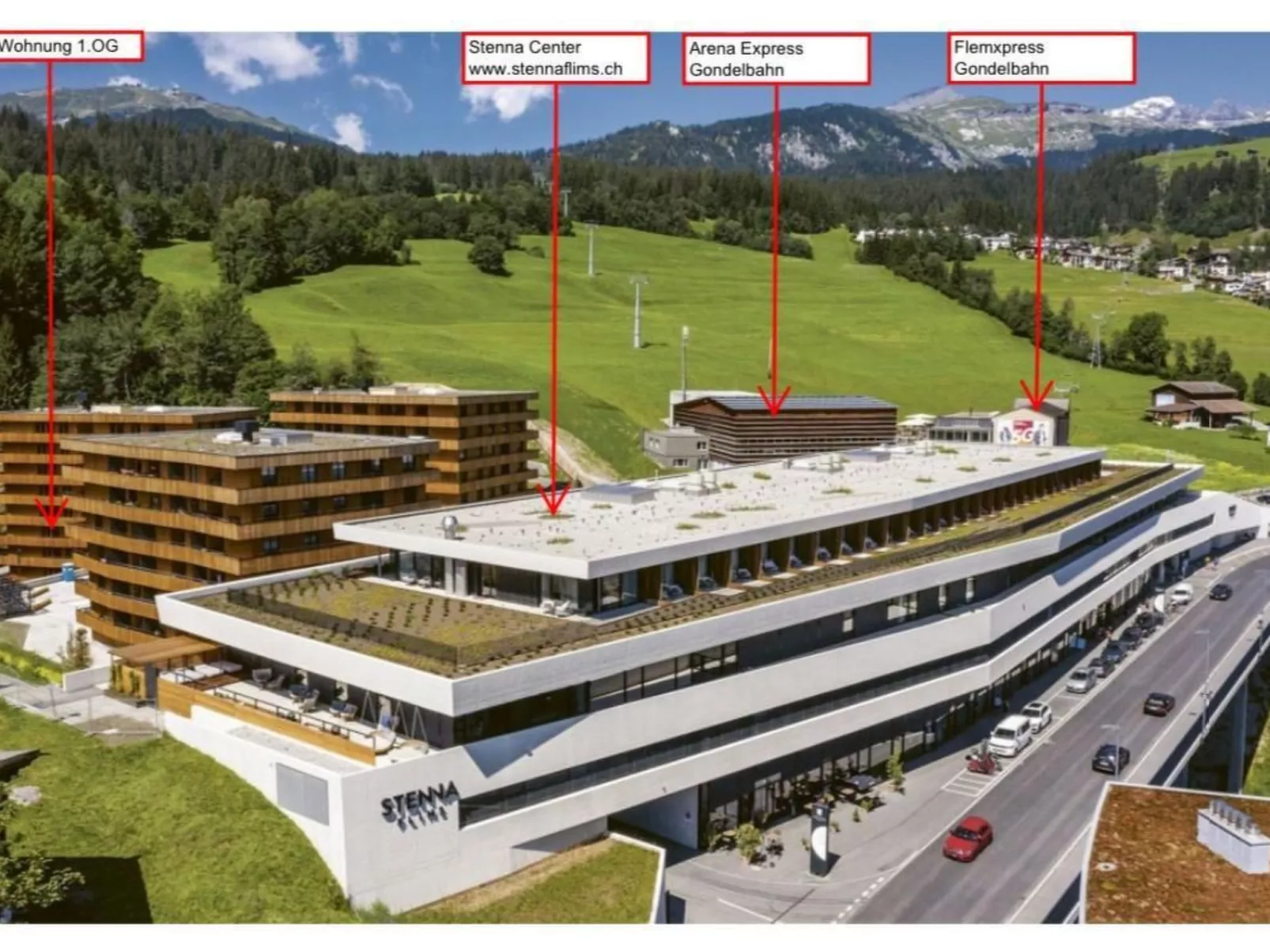 Flims Stenna SELVA direkt bei Bergbahnen Skipiste-Draußen