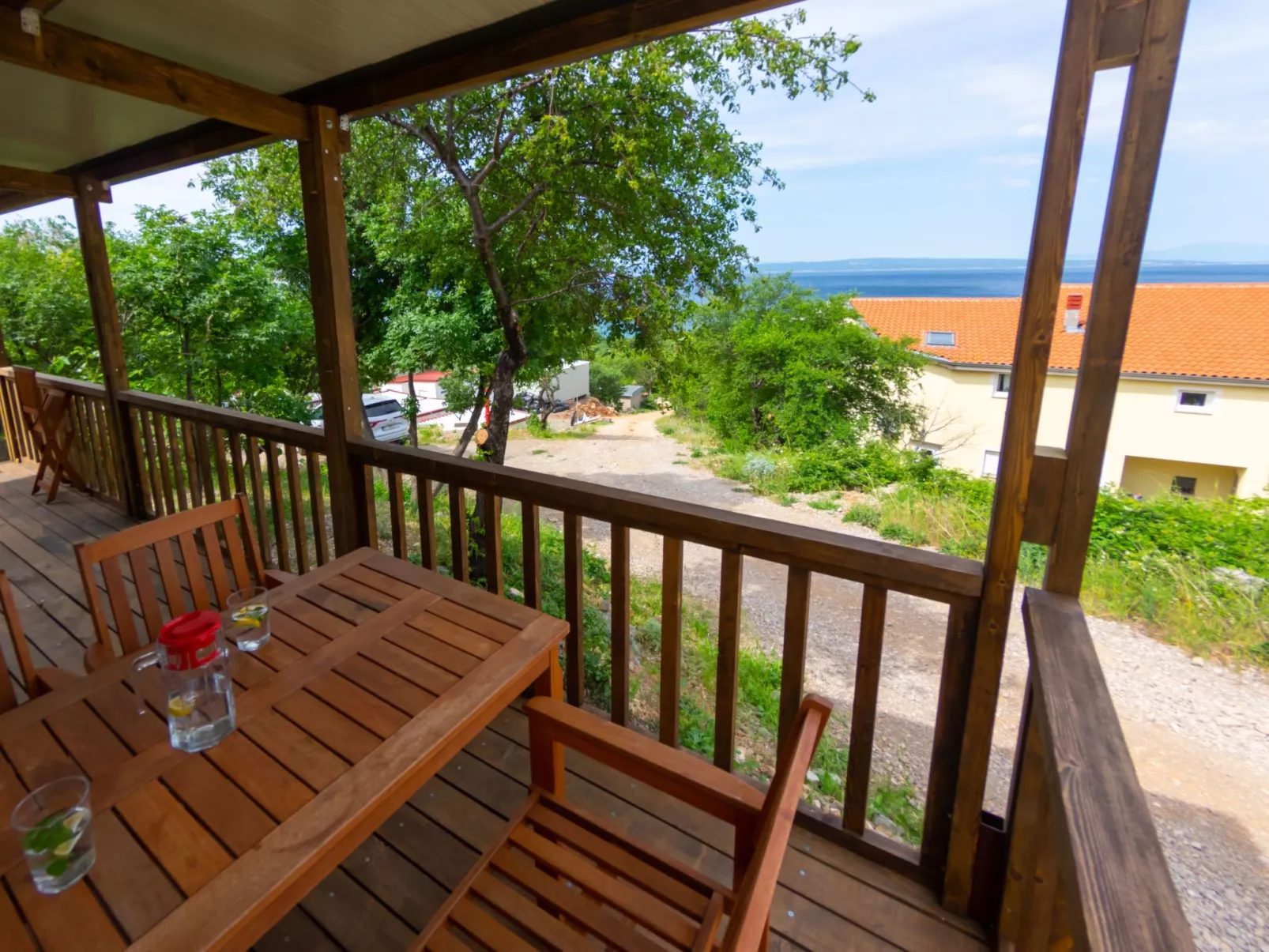 Mobilheim mit gemeinschaftlichem Pool-Draußen