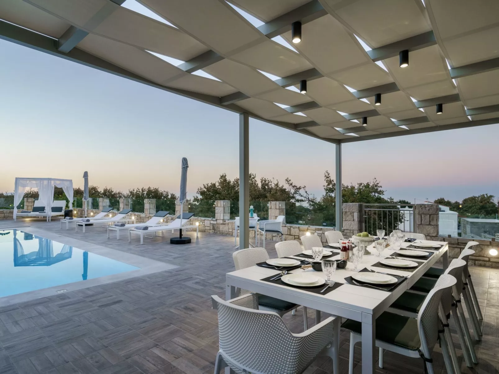 Ferienvilla "Oak Luxury" mit eigenem Pool-Drinnen