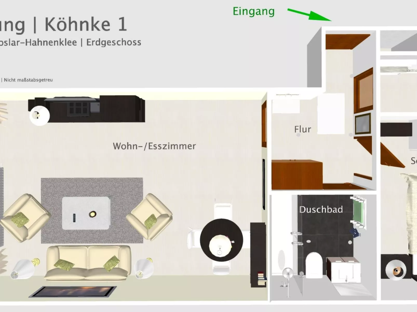 Ferienwohnung für 2-3 Personen-Drinnen