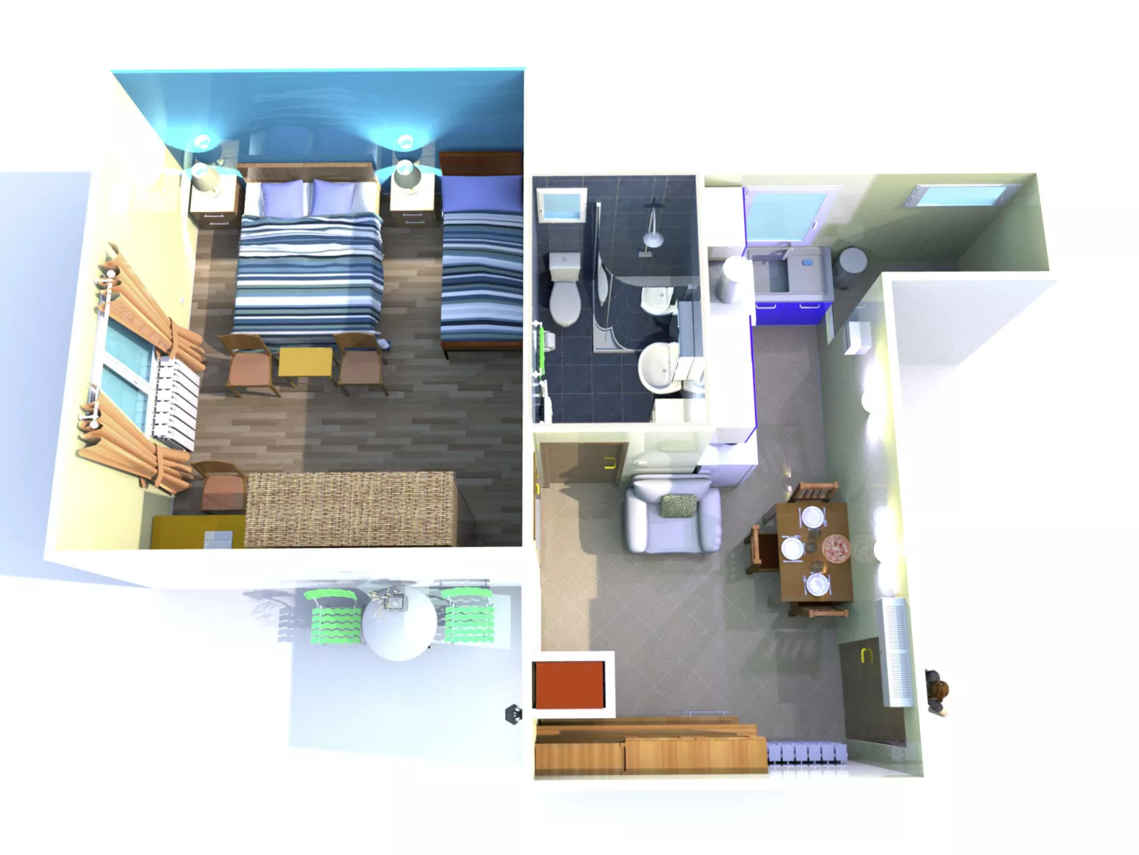 Wohnung mit Balkon-Drinnen