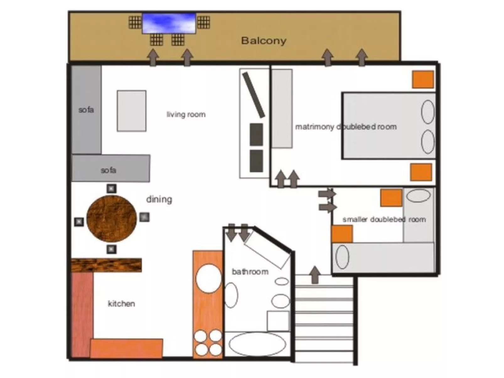 Wohnung "Tanja" mit Terrasse-Drinnen