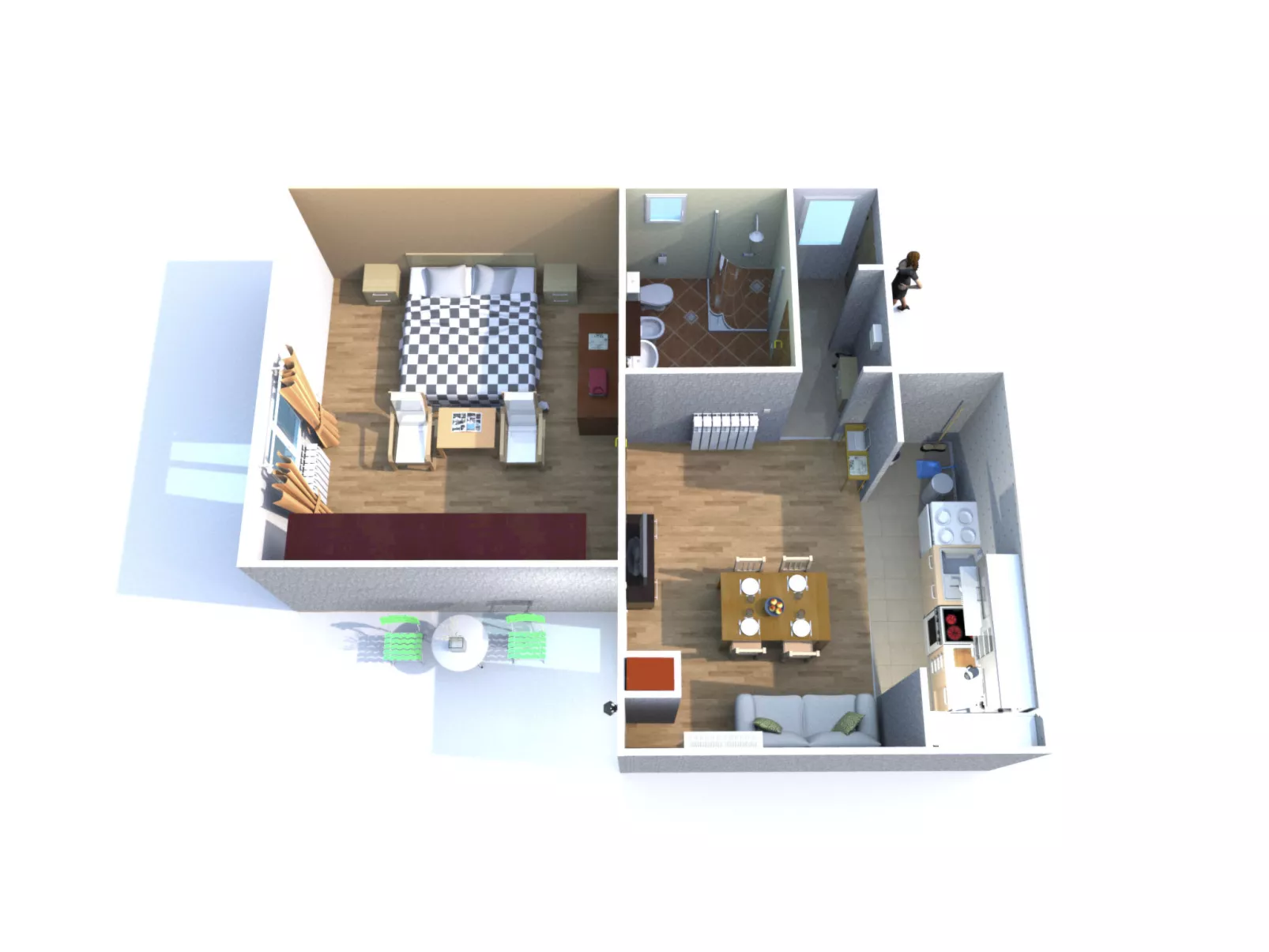 "Gemütlicher Garten" mit Terrasse-Drinnen