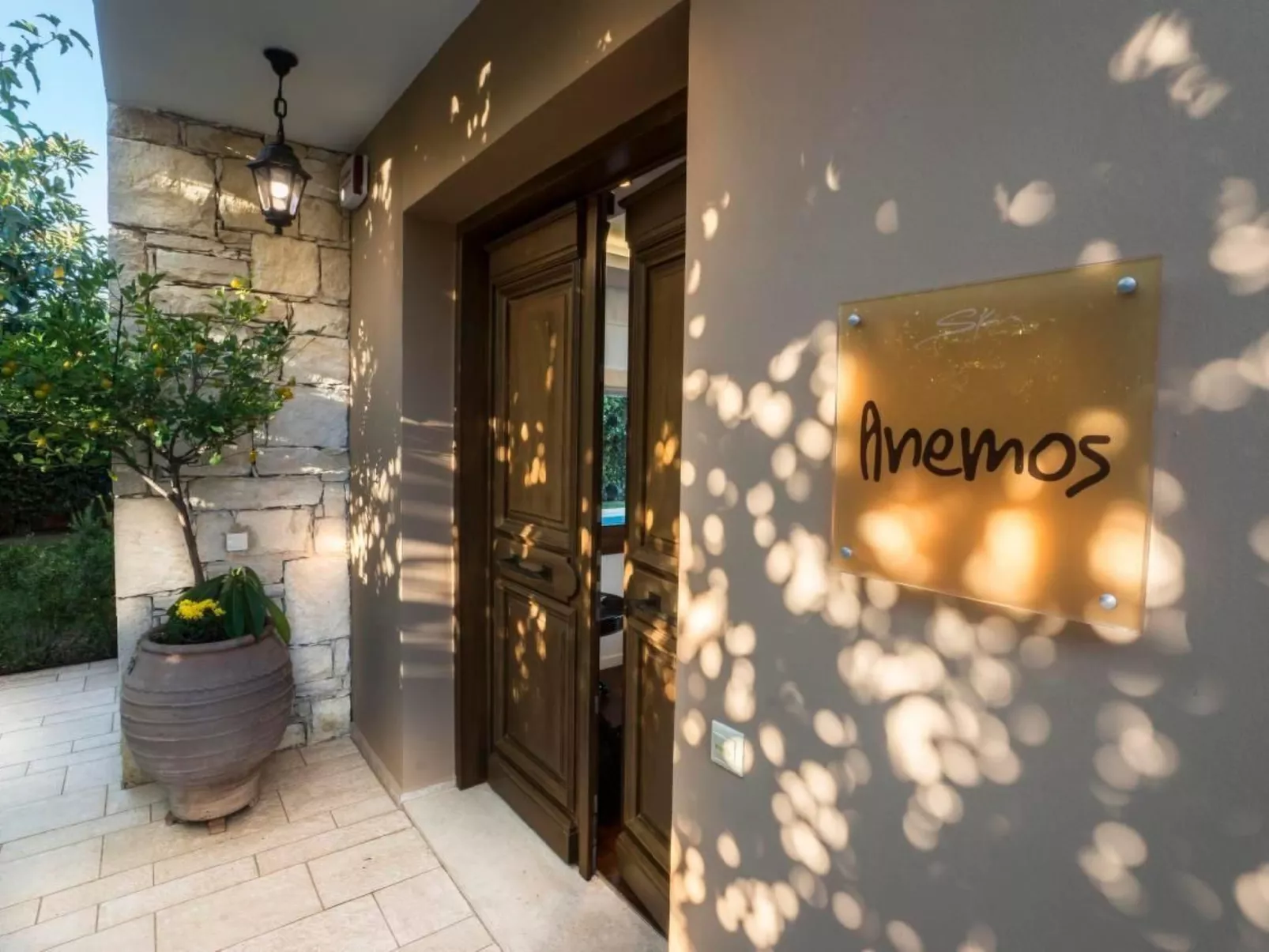 Anemos Villa Ferienhaus Aussicht Gemütlicher beheizter Pool-Outside