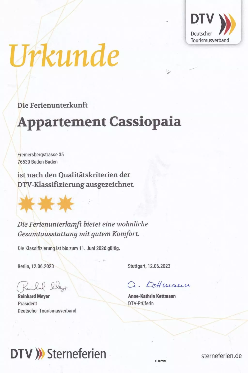 Cassiopaia in Baden-Baden