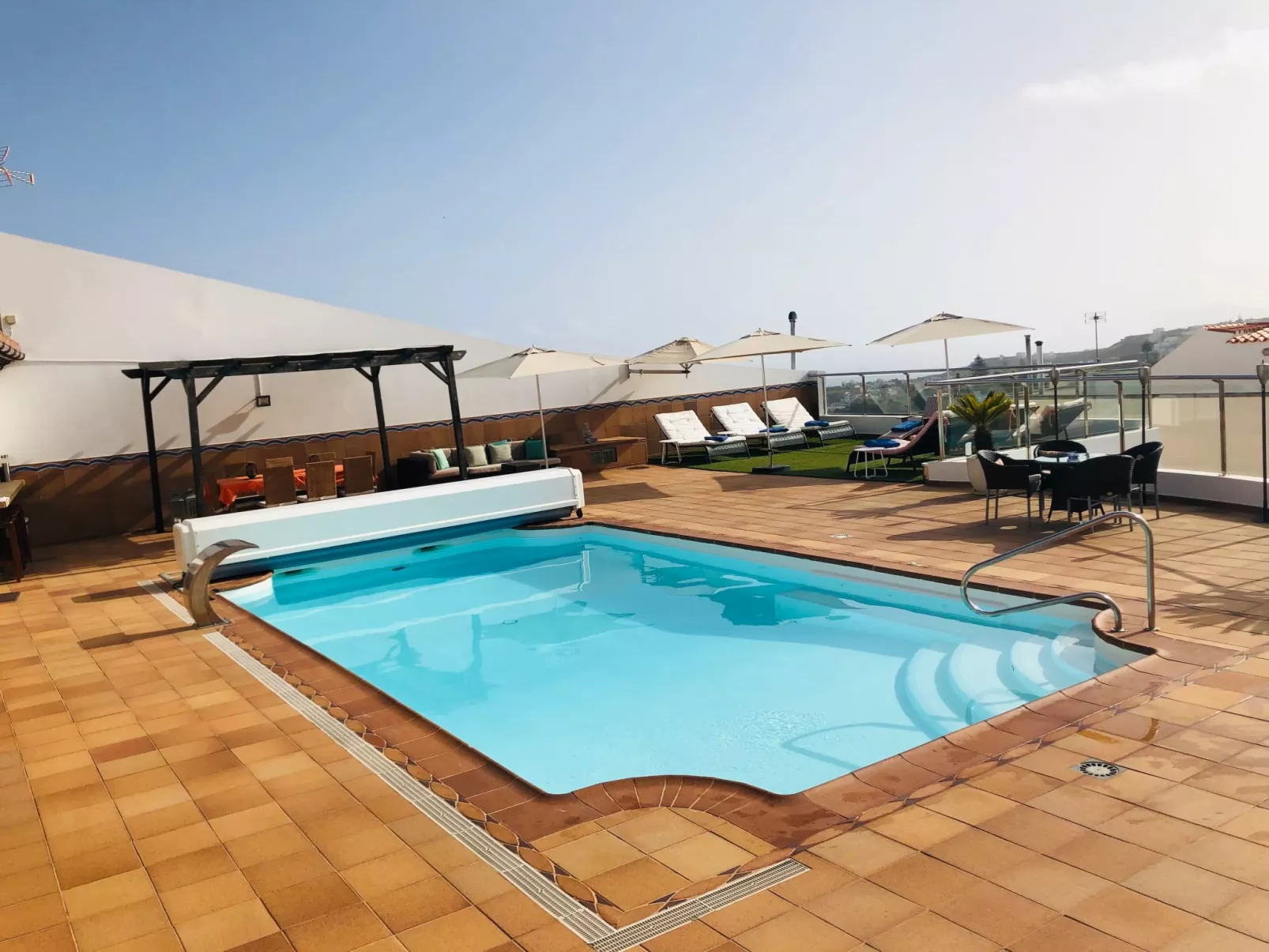 Villa los palmitos Familiäre Privatvilla mit Pool-Draußen