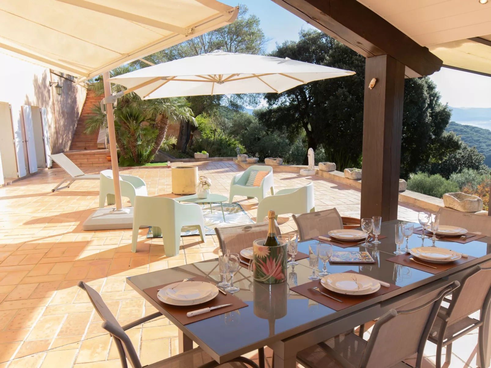 Apartment Terrasse Panoramablick auf den Golf-Dehors