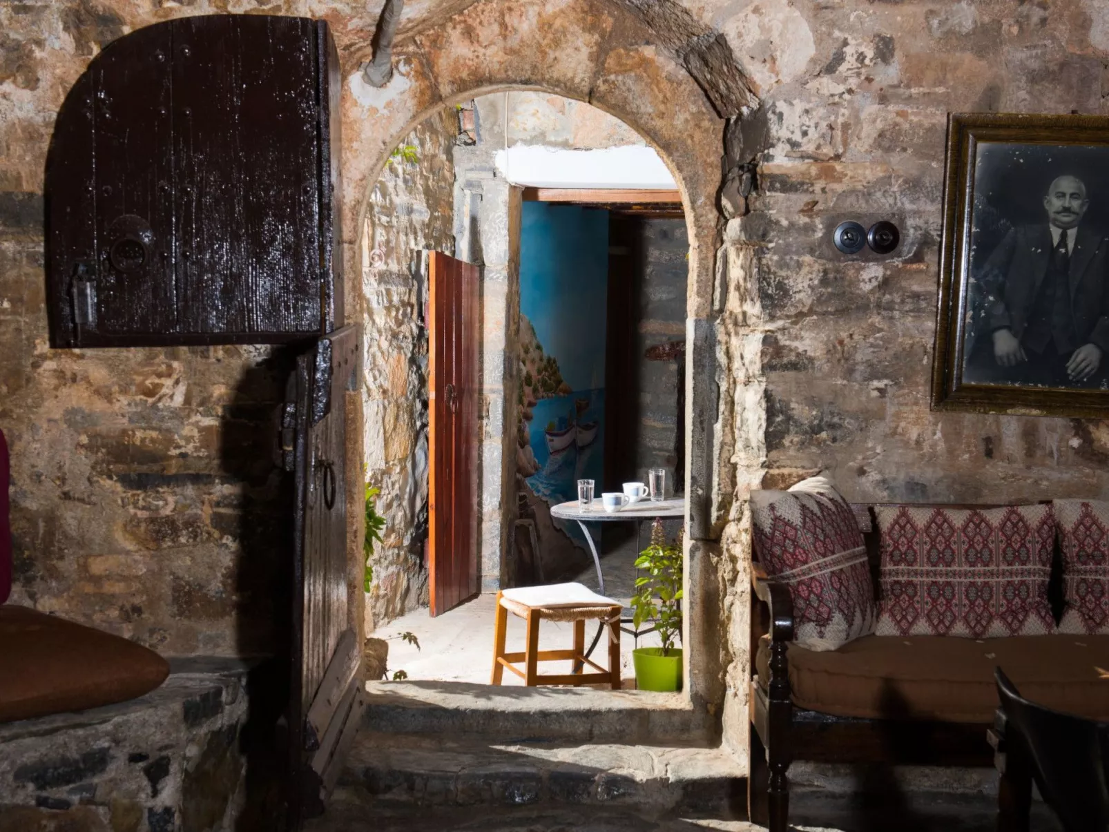 Authentisches Kreta Elounda Haus mit Meerblick Margarita-Drinnen