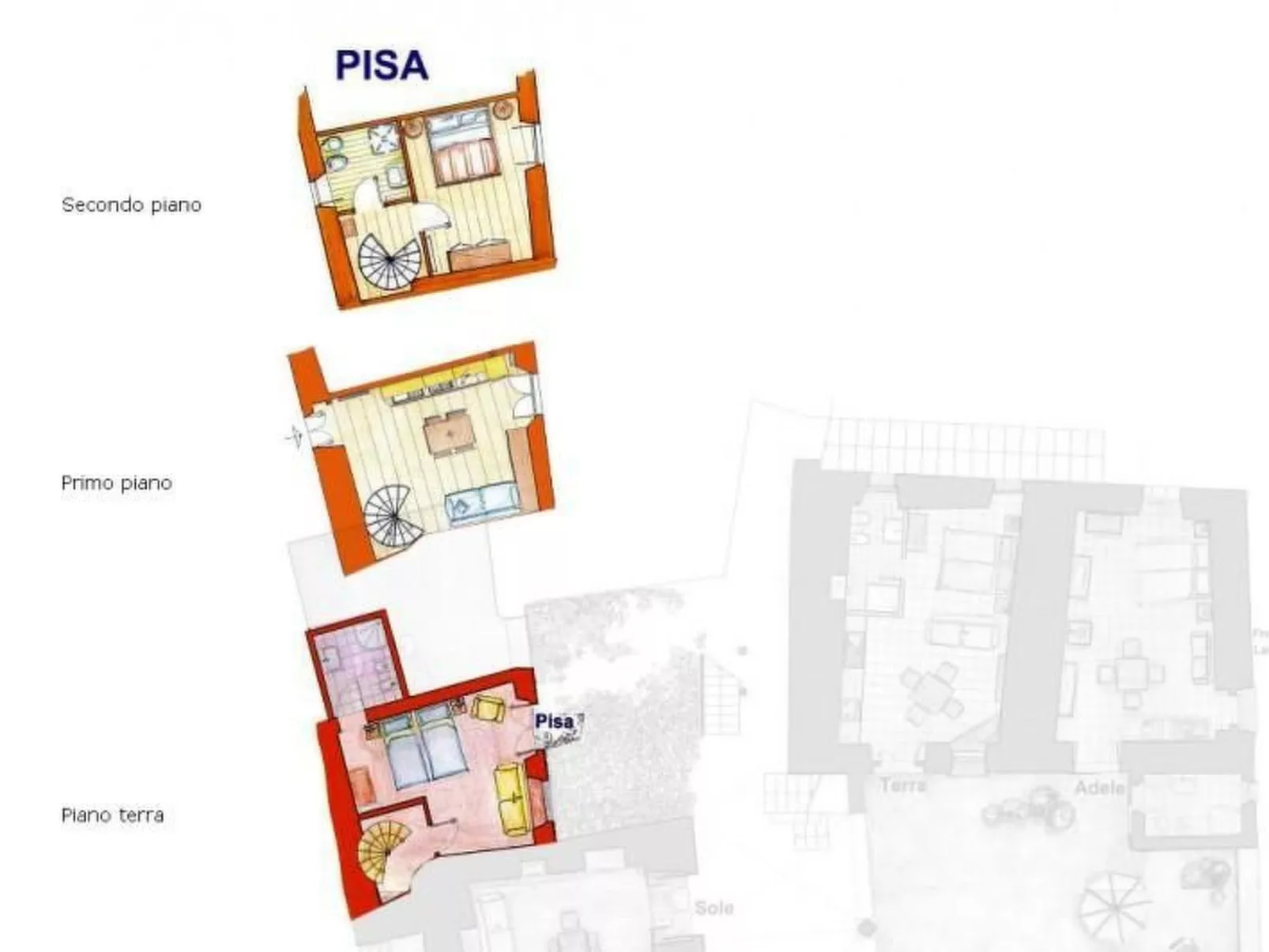 Dreistöckiges Apartment in einem historischen Gebäude-Inside