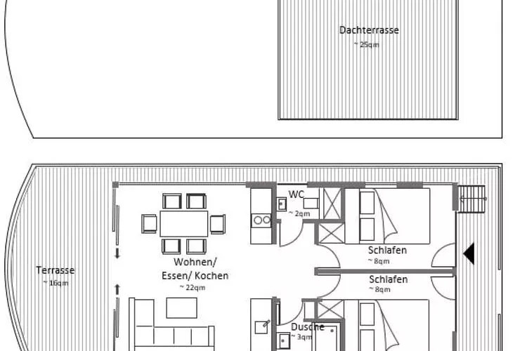Hausboot Family & Friends mit Hund LP 8 / 4 Personen-Floor plan