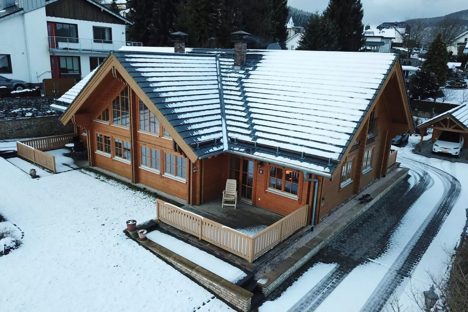 Luxus Blockhaus A-Exterior winter