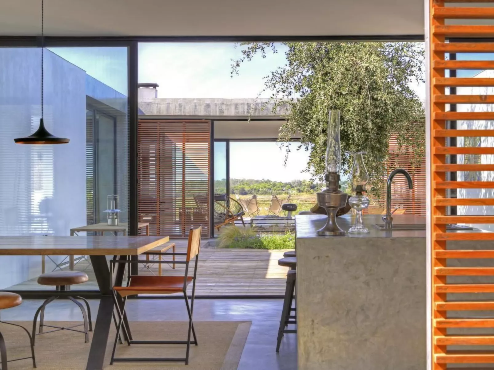 Exklusive Design-Villa in den Dünen, Pool auf dem Dach-Dedans