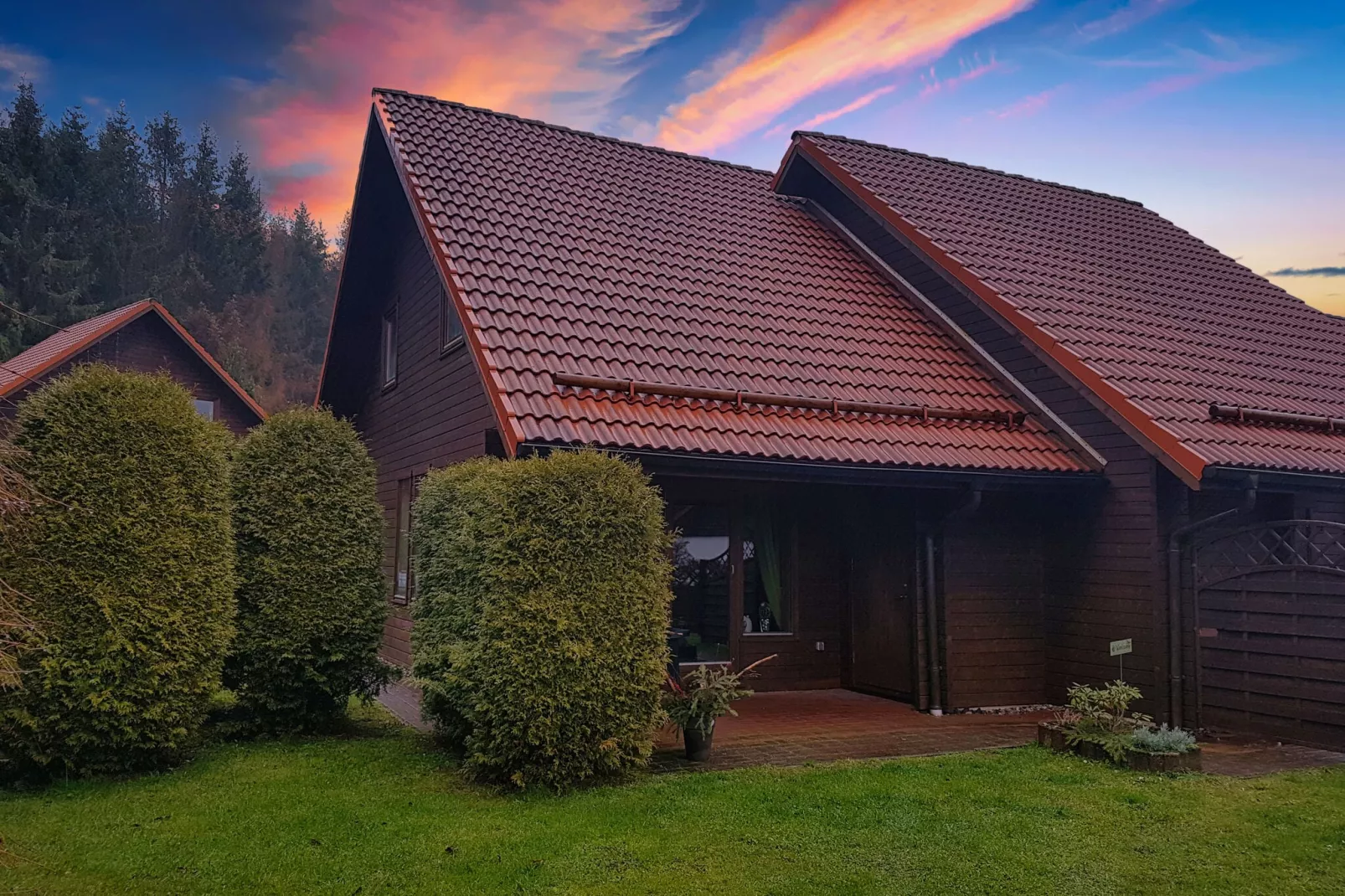 Ferienhaus in Hasselfelde - Haus 46 Blauvogel-Außenbereich Sommer