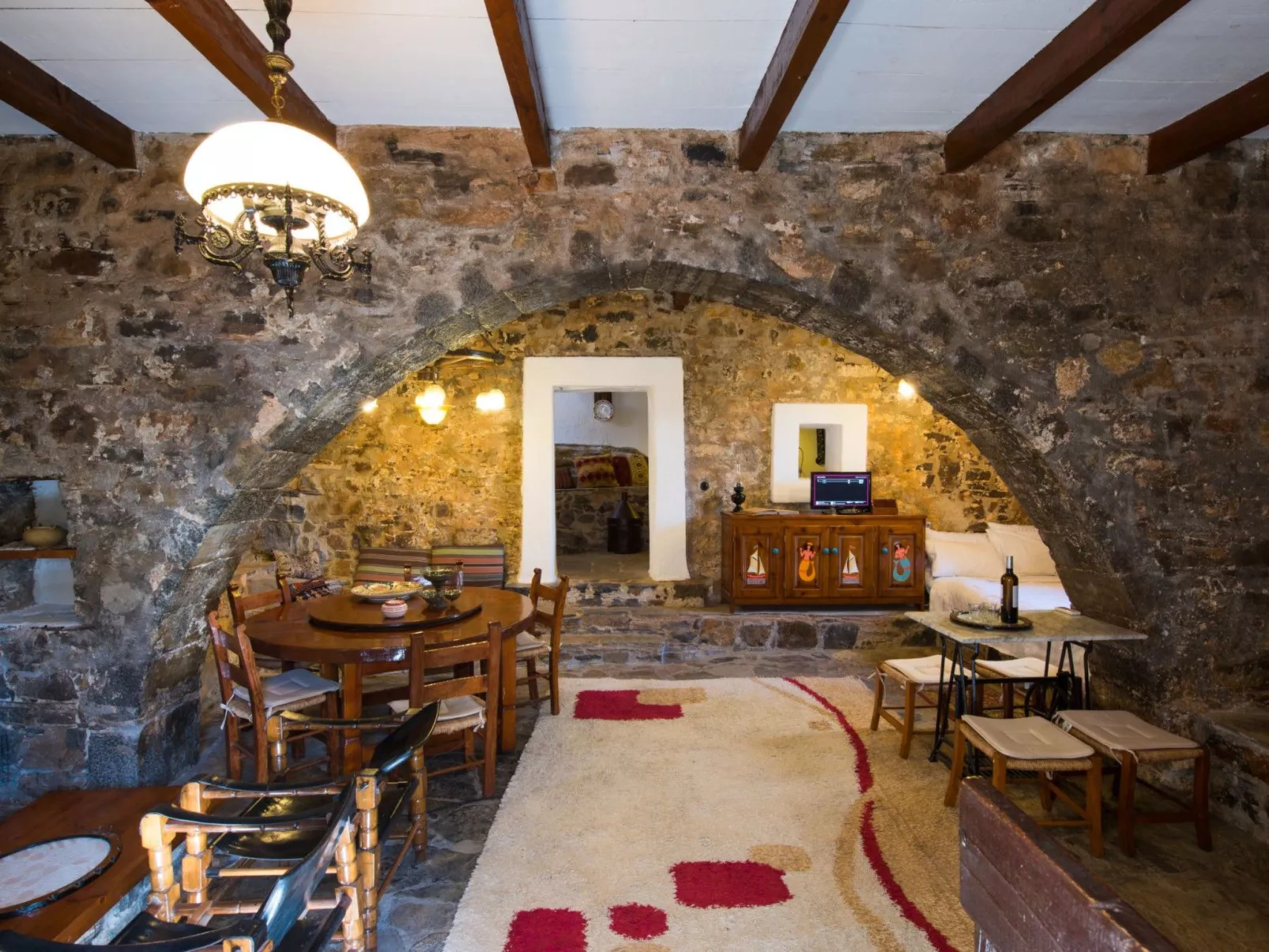 Authentisches Kreta Elounda Haus mit Meerblick Margarita-Drinnen