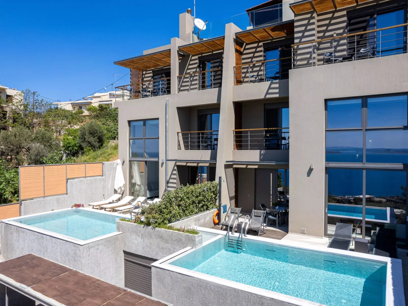 Omnia Villa 1-''Beheizter'' Pool und atemberaubender Meerblick-Outside