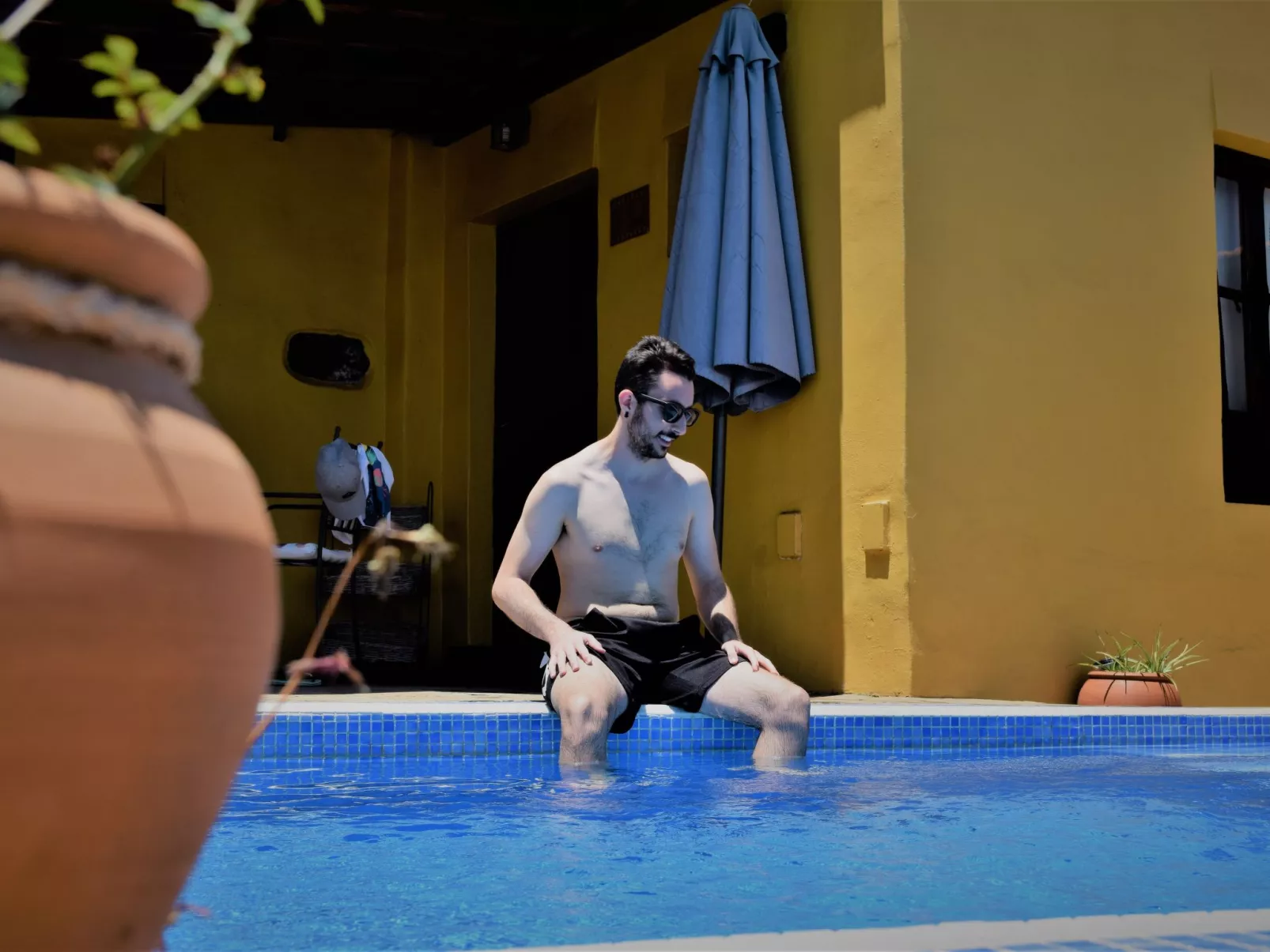 Mit Schwimmbad nur für Erwachsene-Draußen