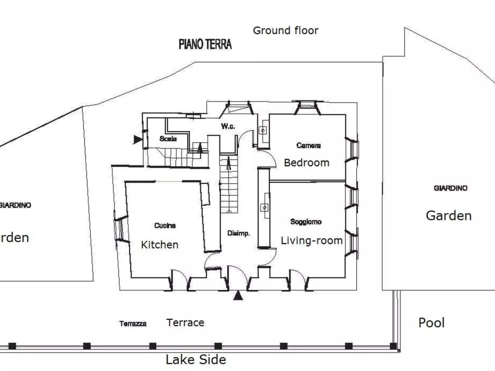 Jugendstilvilla mit Blick auf den Comer See-Inside