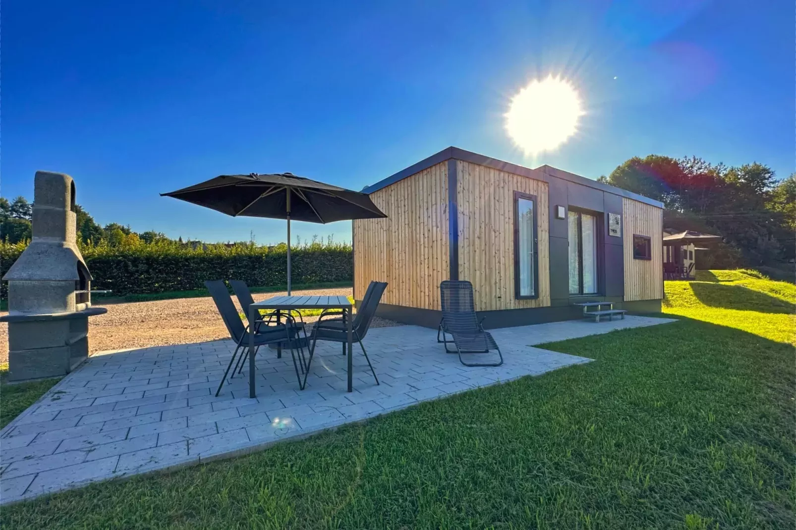 FERIENDORF SEEBLICK - Tiny Chalet am Eixendorfer See-Exterior summer